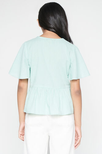 Aqua Peplum Top, Aqua, image 4